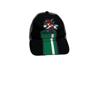 Super Mario Embroidered Black Green Tunnel Mario Adjustable Cap Hat Youth Kids